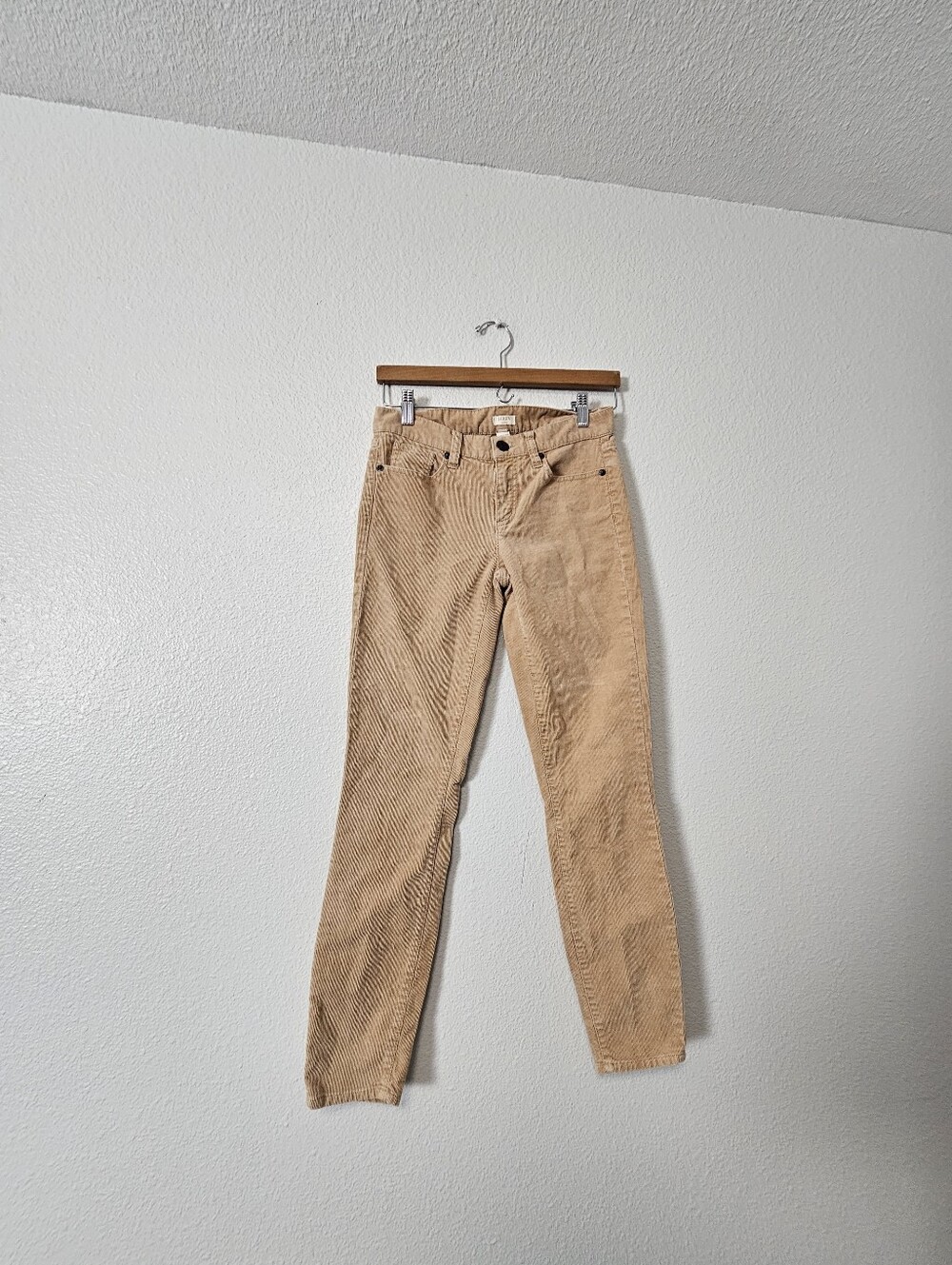 J.crew Womens Beige Corduroy High-Rise Pants Sz 25